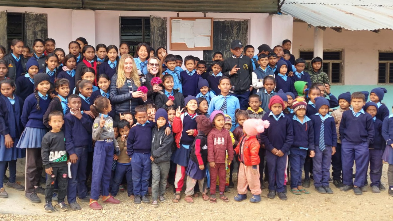 Whole School together in Nepal after teacher training